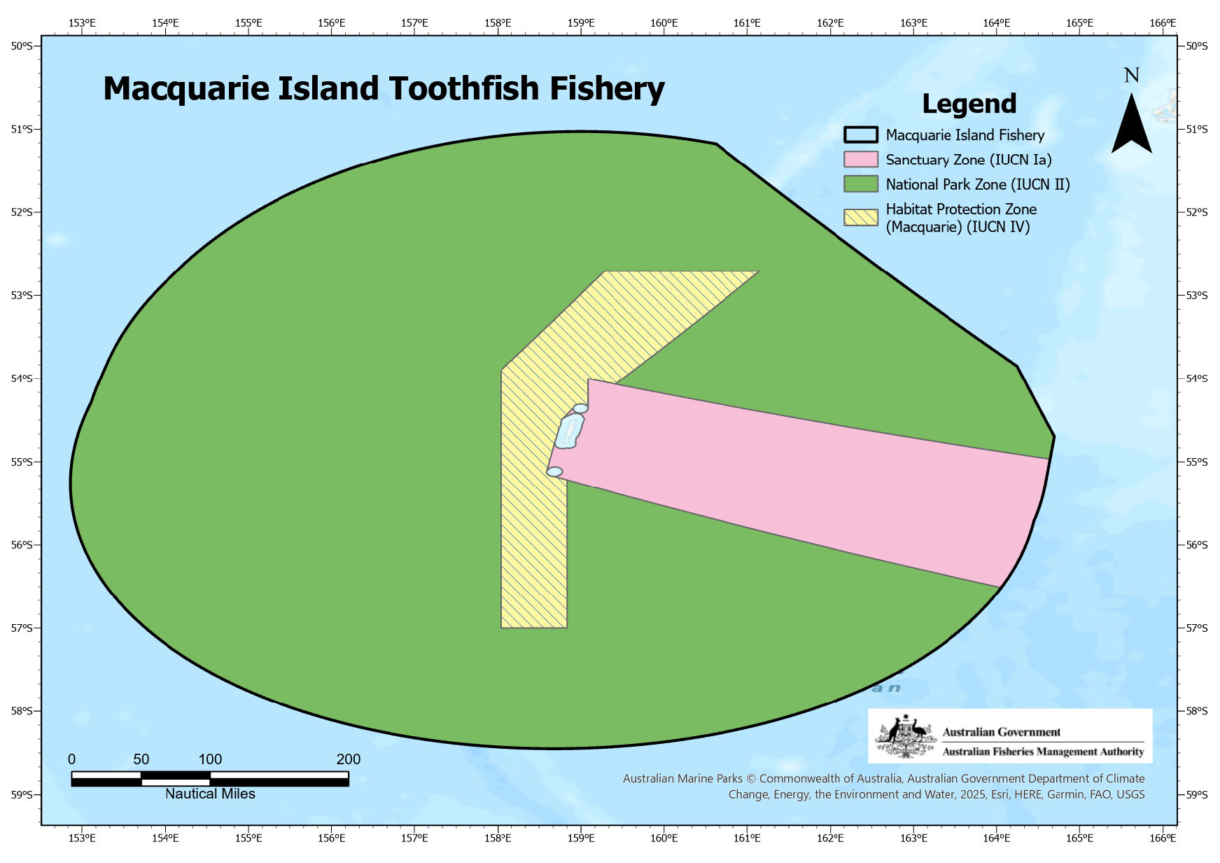Map of the Macquarie Island Toothfish Fishery