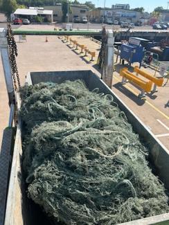 Ghost net transported to facility for safe disposal