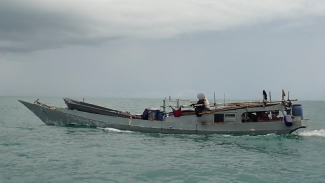 An Indonesian fishing vessel at sea